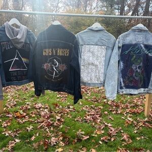 Upcycled band denim jacket